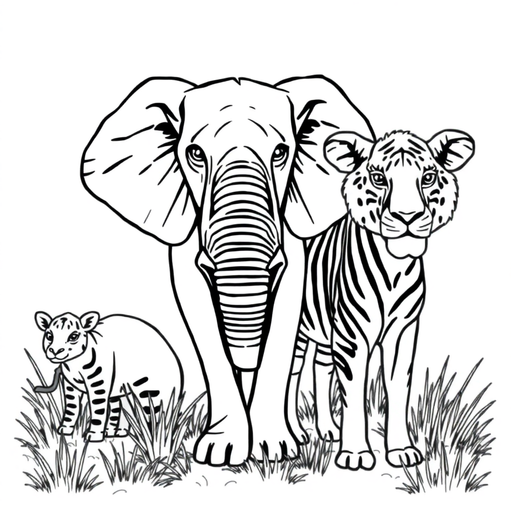 Animais do Safari na Savana