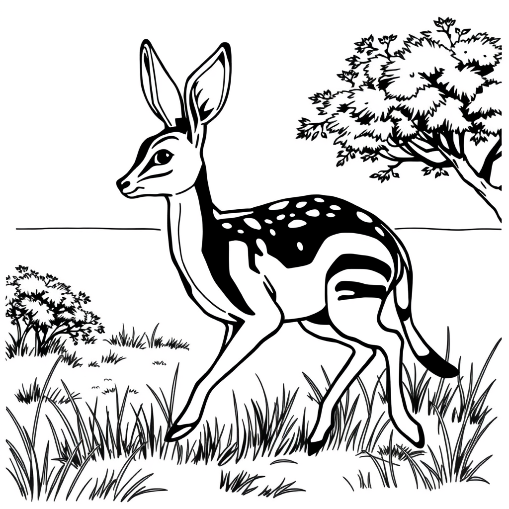 Antílope Correndo pela Savana