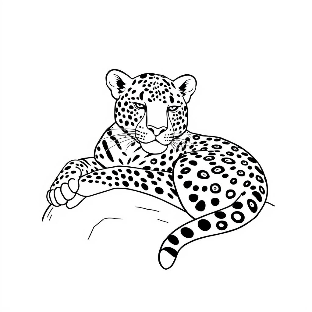 Leopardo Descansando em um Galho