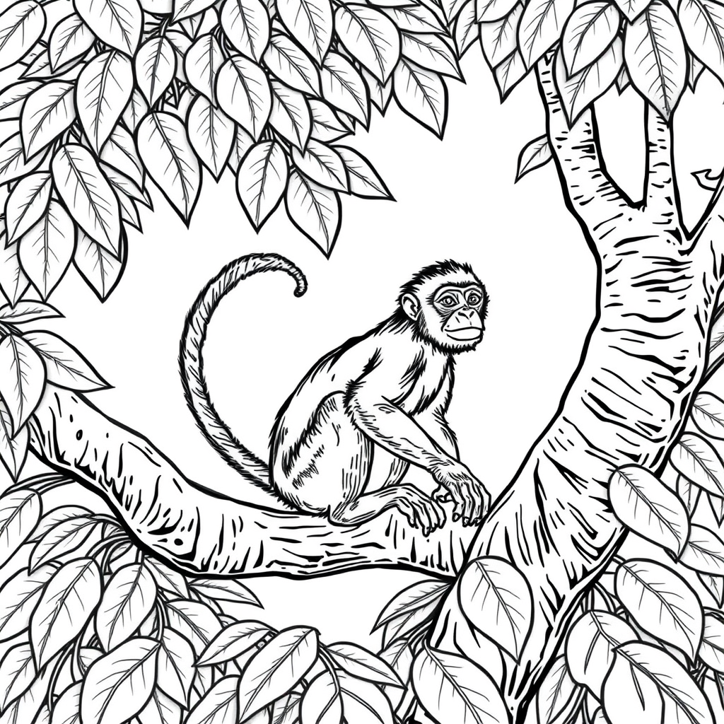 Macaco em uma Árvore da Savana