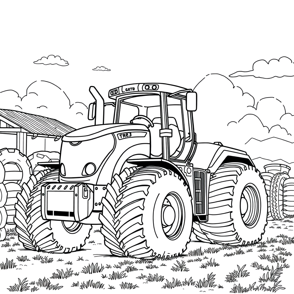 Trator Gigante em uma Fazenda