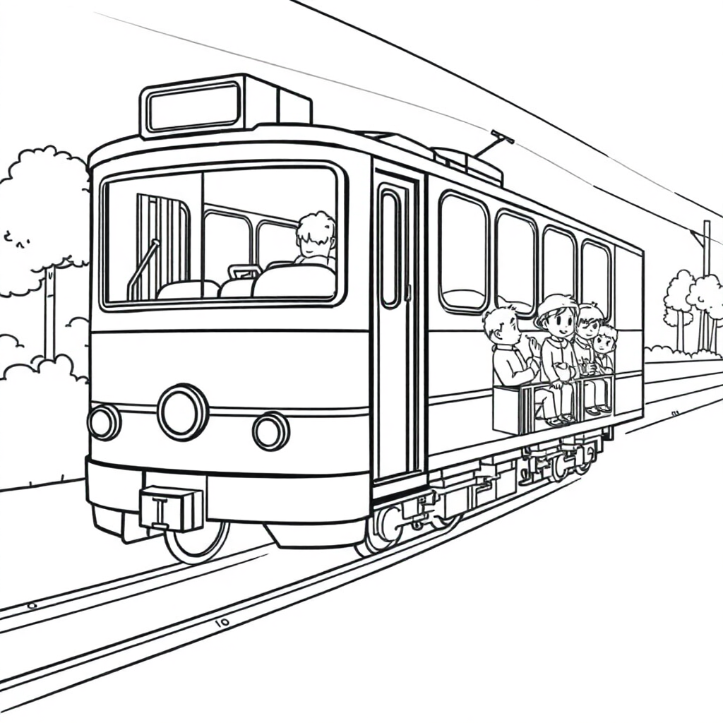 Trem com Vagões de Passageiros