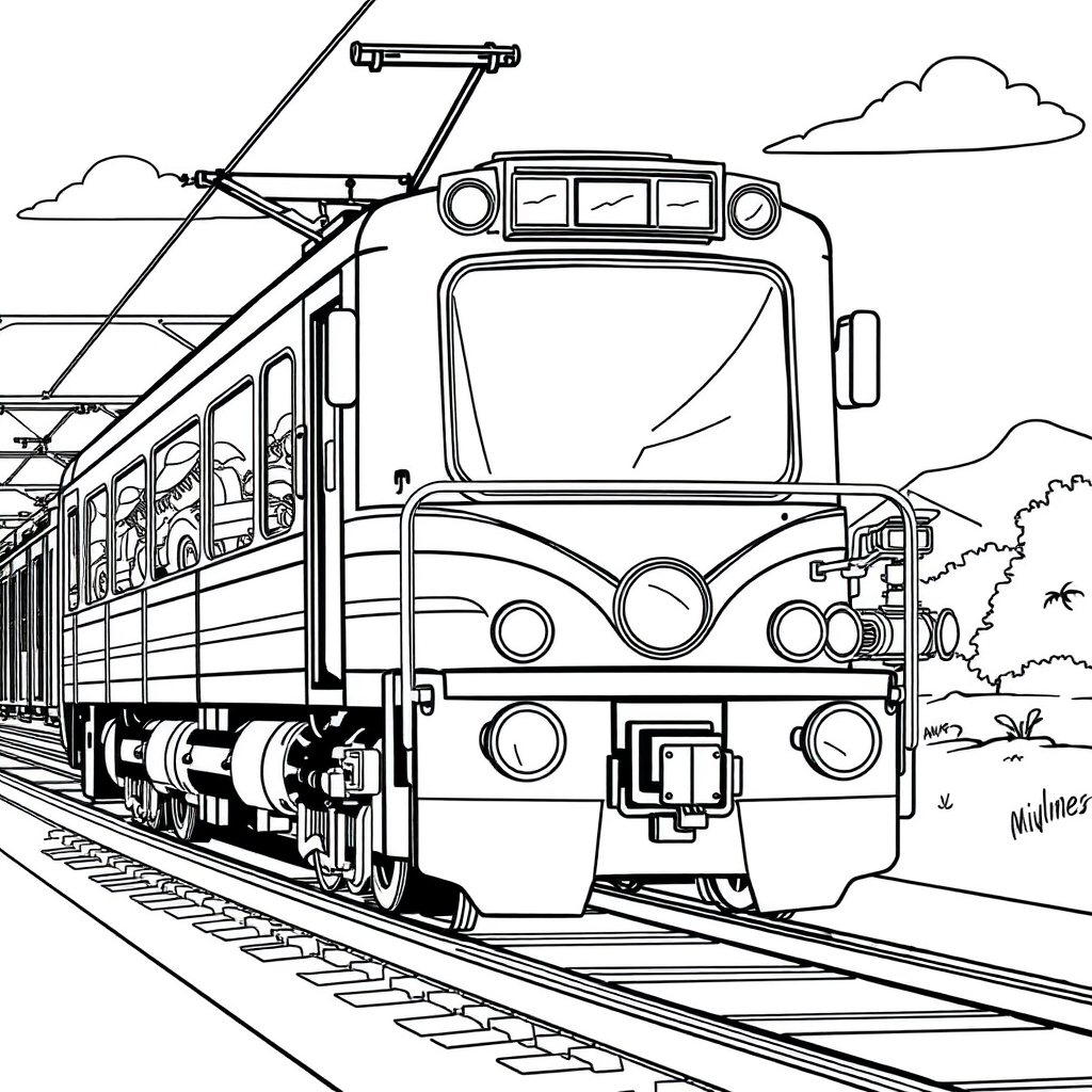 Trem de Carga Transportando Vagões