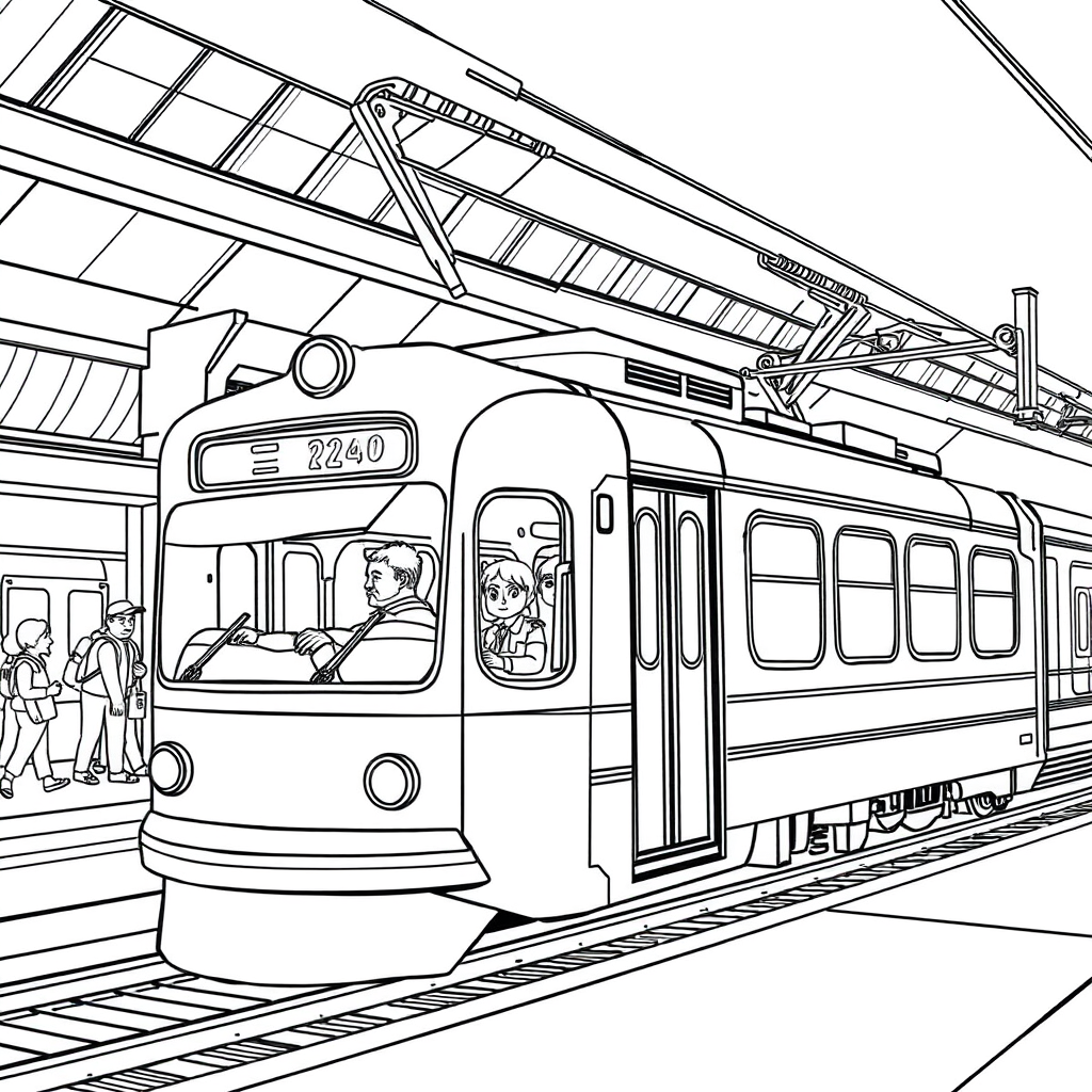 Trem de Passageiros na Estação