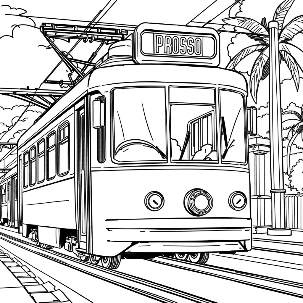 Trem Perto de uma Cidade