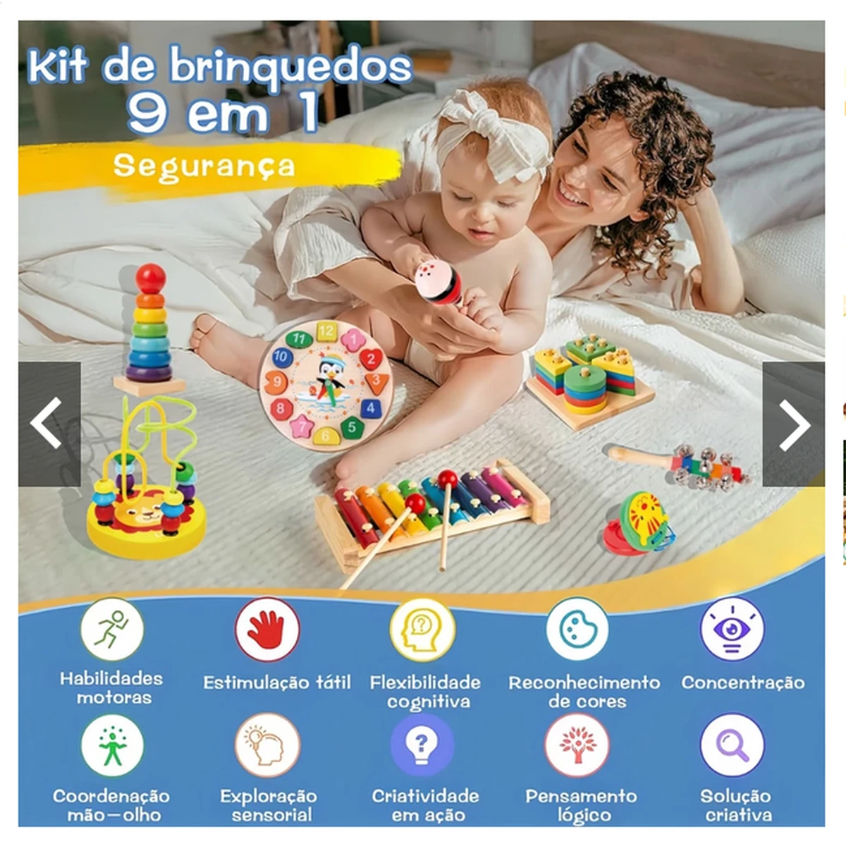 Exemplo de utilização do kit de brinquedos educativos em atividade infantil