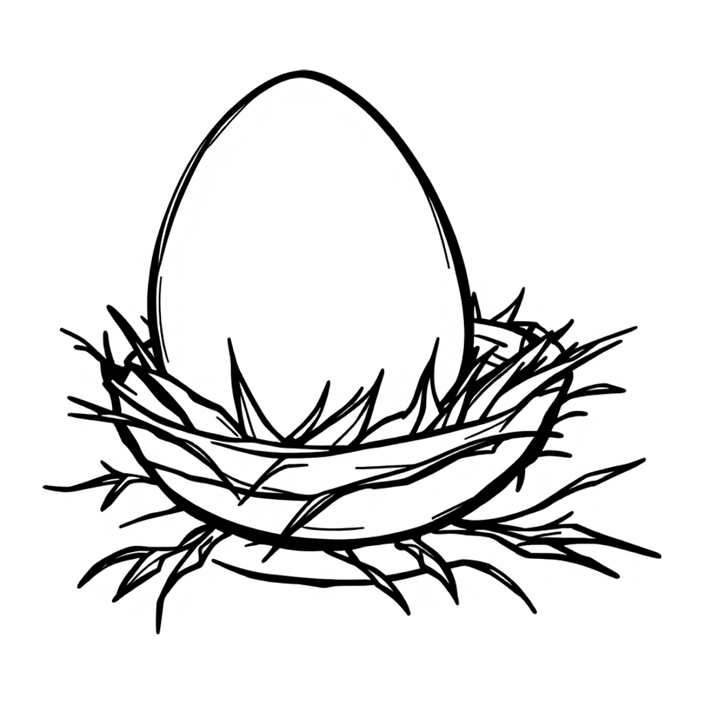 Desenho de ovo para colorir na atividade da letra O