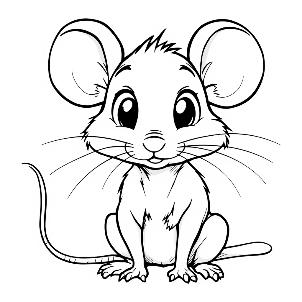Desenho de ratinho infantil para colorir na atividade da letra R