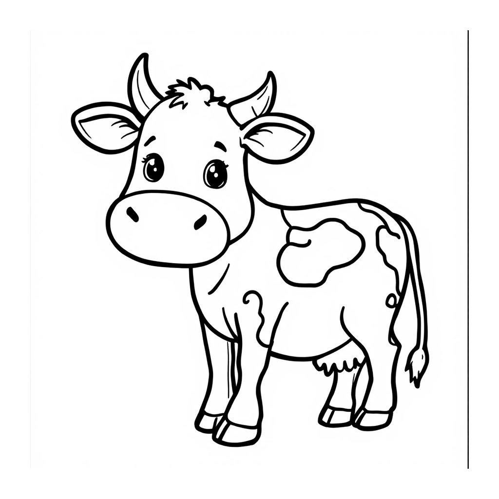 Desenho de vaquinha infantil para colorir na atividade da letra V