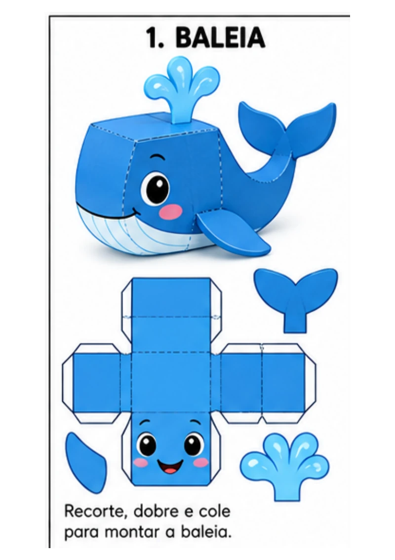 Baleia 3D para imprimir e montar