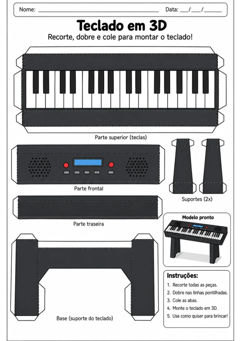 Teclado 3D para imprimir e montar